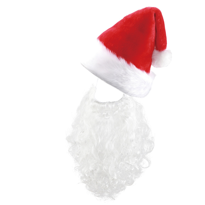 Cross-Border Christmas Wig Christmas Beard Santa Hat Grandpa White Beard Factory Wholesale