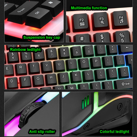 LIMEIDE magnesium GTX350 game luminous keyboard mouse USB mechanical feel wired keyboard mouse suit cross-border
