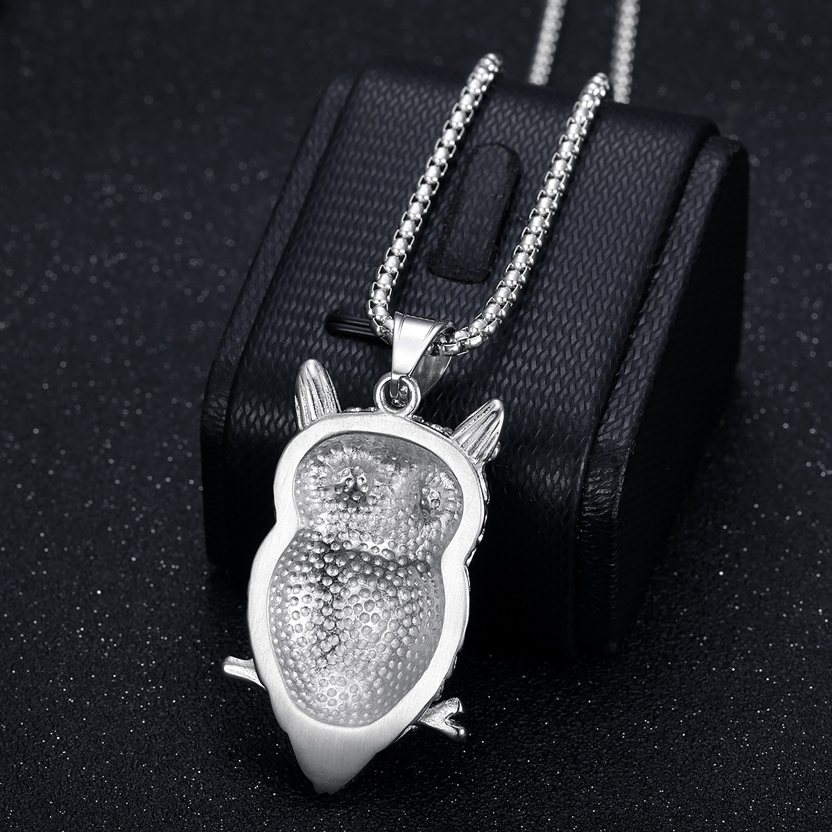 Rhinestones Inlay Material 1 Piece 56*30mm 60cm Titanium Steel Rhinestones Gold Plated Owl Pendant Chain