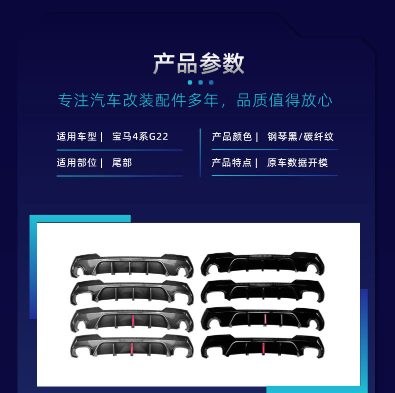 Suitable for Bmw 4 Series G22 G23 Coupe m Sport 2020+ Rear Lip Spoiler Surround Modification