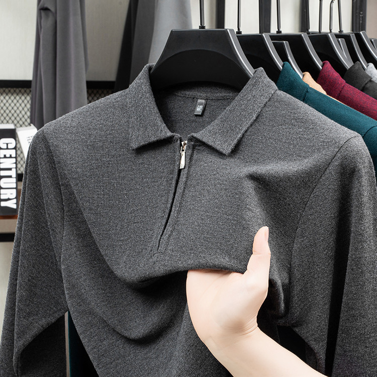 Cross-border solid color wool long-sleeve thin half-zip knit sweater, 2026 autumn and winter pullover top, trendy
