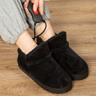 Warm shoes charge walk heating Warm feet Plug in fever keep warm Cotton-padded shoes outdoors heat preservation snowshoe