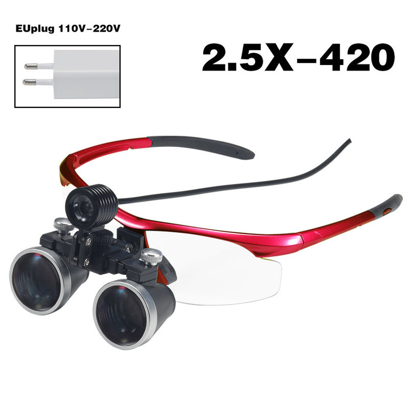 歯科口腔メガネ式ルーペLEDヘッドライト付き3.5倍心臓血管手術骨科外科検査|undefined