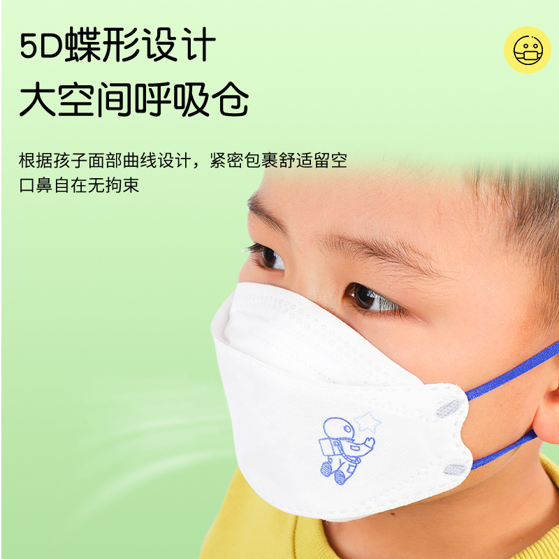 3D Stereo Kidsren's Mask Ear-Hanging Kn95 Dust-Proof Independent Packaging Mask Disposable Mask Wholesale