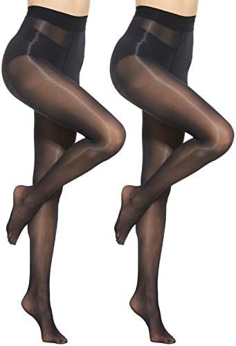 Oil-Sheen Pantyhose with Open or Closed Crotch in Stretch Spandex — detail image 6