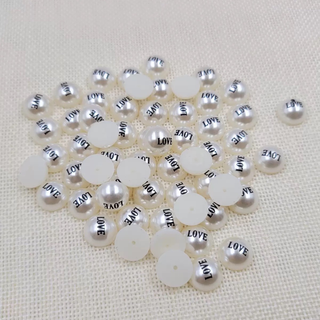 DIY jewelry material ABS imitation pearl half -faced beads LOVE…