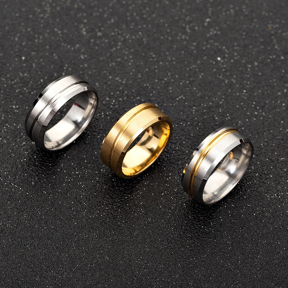 Rings Classification Vacation Classic Style Solid Color Titanium Steel Plating Unisex Rings Men Band Rings
