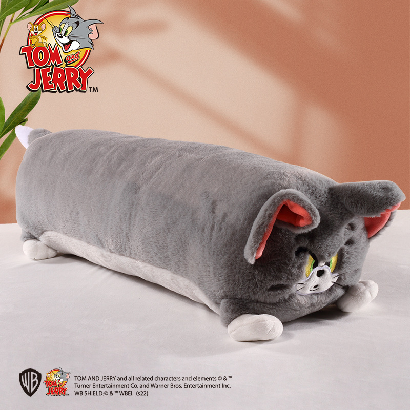 正版猫和老鼠毛绒长条猫长条鼠抱枕TOM汤姆猫公仔玩偶沙发床抱枕