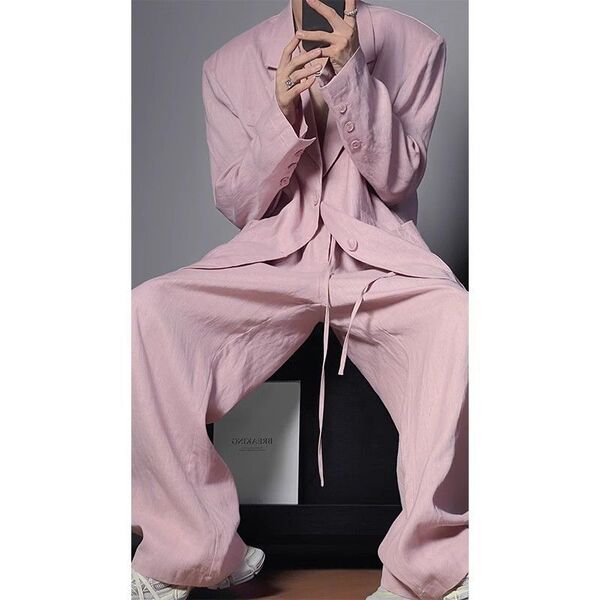2025 Summer New Designer Loose Niche Light Luxury Men's Casual Thin Simple Temperament Suit