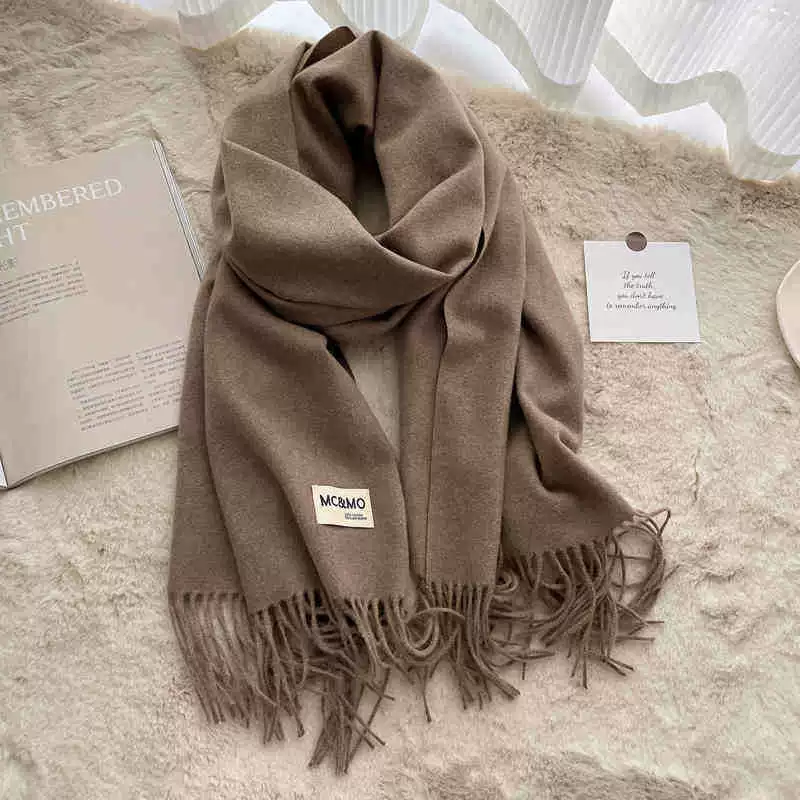 Colored winter scarf, red cashmere, keep warm universal cloak, increased thickness