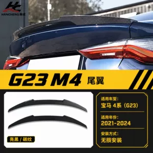 BMW 4 Series G23 (2021+) M4 tipli arxa spoyler, zərərsiz quraşdırma