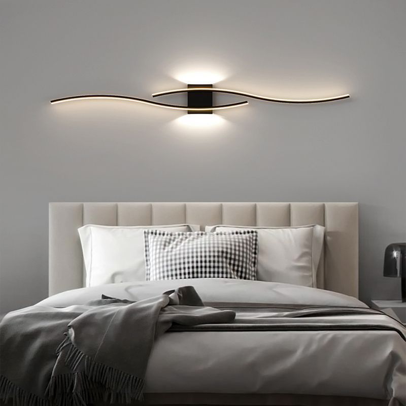 Nueva línea minimalista lámpara de pared nórdica red roja sala de estar lámpara de pared de fondo lámpara de pared de pared moderna lámpara de cabecera de cama minimalista