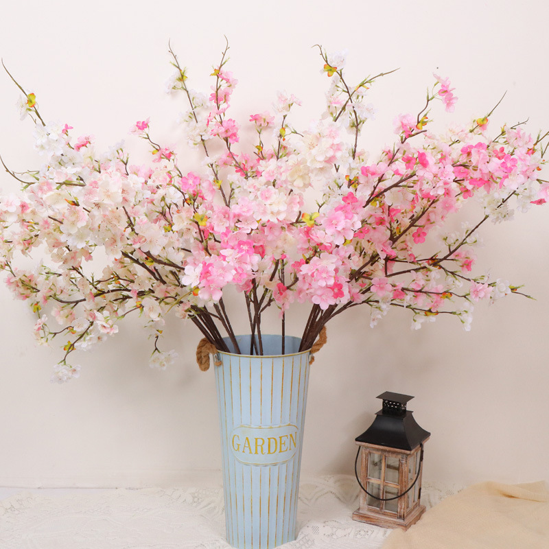 Wedding Artificial Cherry Blossom Branches Single Flower Peach Blossom Branch Photography Props Artificial Flowers Wedding Decoration Artificial Cherry Blossoms