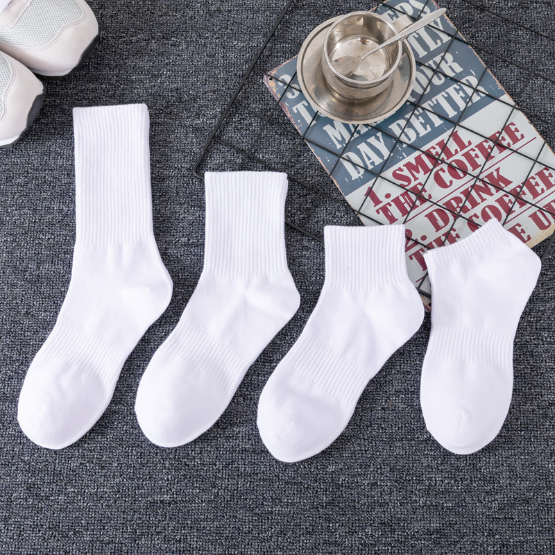 Socks New Wholesale Solid Color Mid-Calf Socks High Elastic Sports Socks Thickened Towel Bottom Black and White Men's Socks Zhuji Socks Socks New Wholesale Solid Color Mid-Calf Socks High Elastic Sports Socks Thickened Towel Bottom Black and White Men's Socks Zhuji Socks