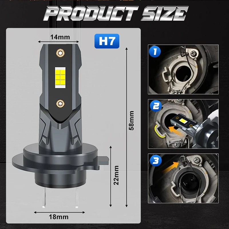 TCYATO transfronterizo nuevo modelo explosivo M7-1: 1 faro de automóvil LED H7 enchufe directo de alta potencia de alta potencia de calor
