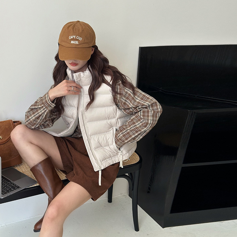 2025年秋冬新作 レディース ダウンコットンベスト 韓国風 ゆったり コットンベスト 無地 コットンジャケット ベスト アウター|undefined