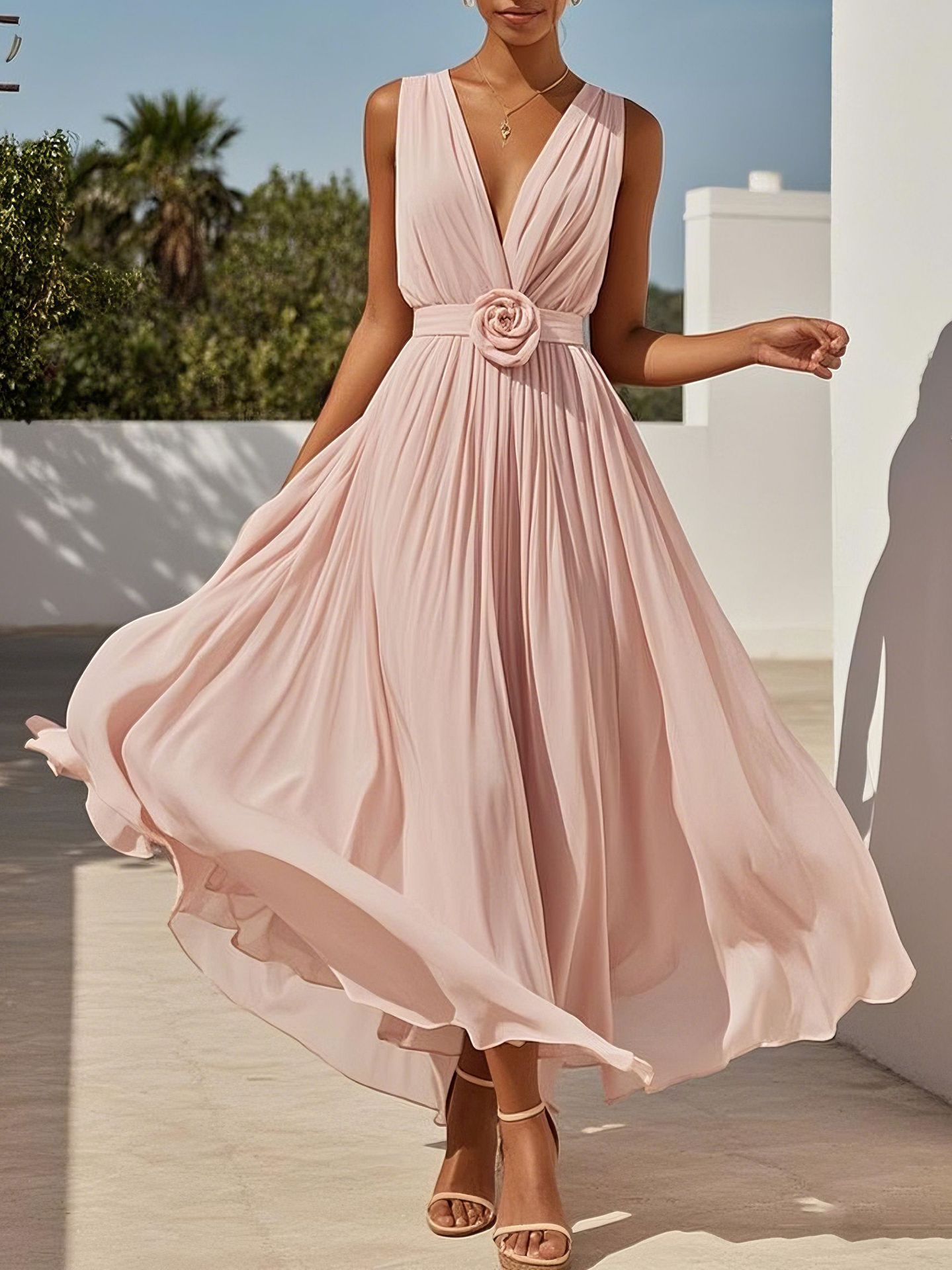 Europa y Estados Unidos trajes de mujer transfronterizos Amazon gran estilo francés temperamento sin mangas damas de honor vestido de boda image 9