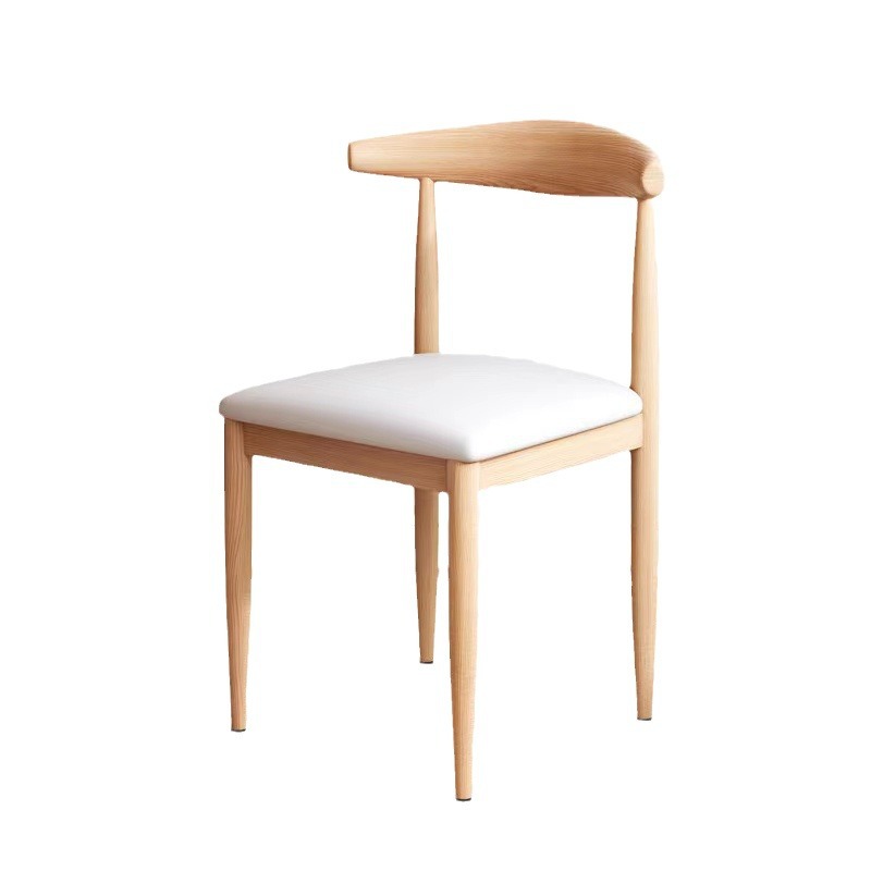 Silla de comedor de cornucopia, taburetes de respaldo, escritorio y silla nórdica doméstica, silla de mesa de comedor moderna y simple, imitación de taburetes de madera sólida y hierro forjado
