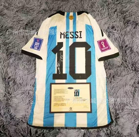 adidas x Argentina 2022 Home Lionel Messi Signed Jersey White/Light Blue
