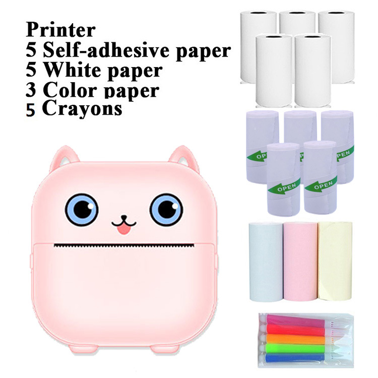 X15 Rosa + 5 rollos de papel de impresión + 5 rollos de Papel Autoadhesivo + 3 rollos de papel de color + 5 bolígrafos de color