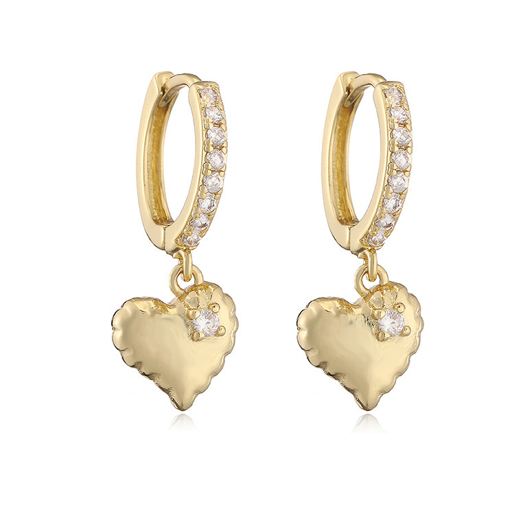 6g Weight Copper Ear Needle Material Zircon Inlay Material Charm Sleeper Hoop Earrings, Earrings Classification 1 Pair Quantity Holiday, Banquet, Daily Occasion Copper Material Cherry, Heart Shape Pattern Women's Gender Inlay Design Sweet Style 1 Pair Sweet Cherry Heart Shape Inlay Copper Zircon Earrings 19