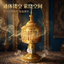 中东创意花边香炉时尚中东金属工艺摆件熏香炉居家简约檀香炉批发