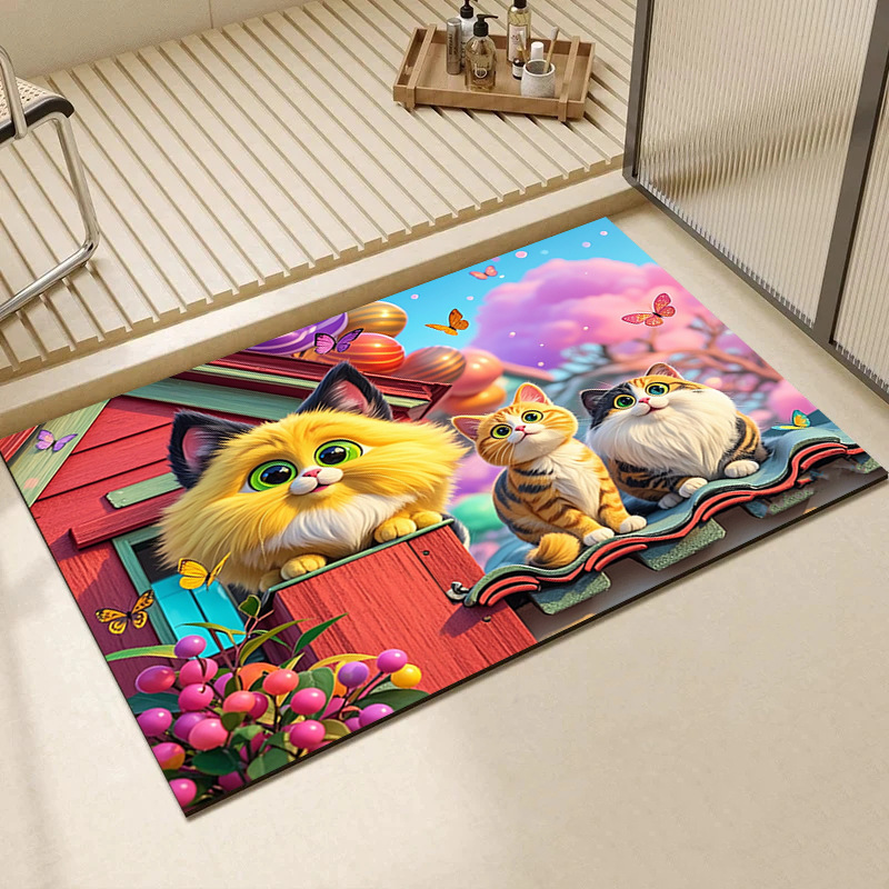 Bathroom Floor Mat Diatom Mud Non-Slip Absorbent Soft Mat Bathroom Kitchen Foot Mat Bathroom Door Toilet Carpet