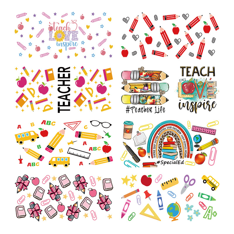 UV转印贴玻璃杯水晶标水晶贴跨境专供16oz琉璃杯专用贴23cmX11cm