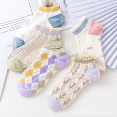 鬱金香襪子女春夏季新款短筒襪吸汗透氣學生百搭韓版甜美船襪批發