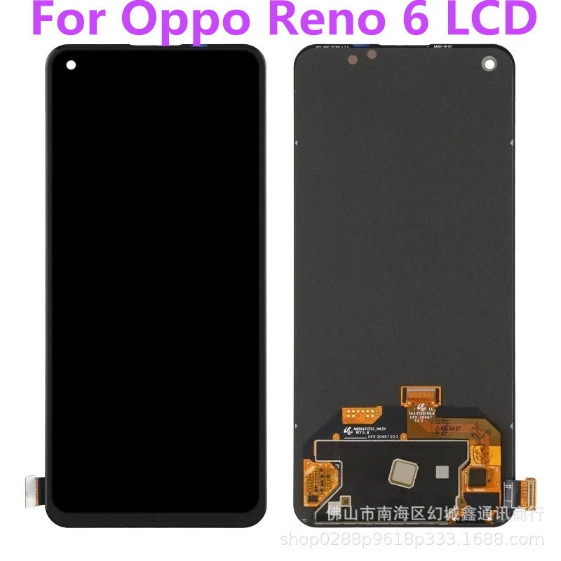 Подходит для сборки экрана мобильного телефона OPPO Reno6, LCD-экран Reno6, сенсорный дисплей внутренний и внешний экран LCD