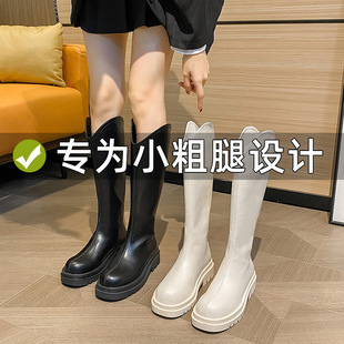 2023 Knights Boots Women's Thick Leg Large-heeled Boots chubby girl Boots High Boots Fat Girl plus size Women's Boots