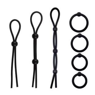 7-piece set of lock rope sex toys delay penis ring silicone lock ring male appliances adult products substitute