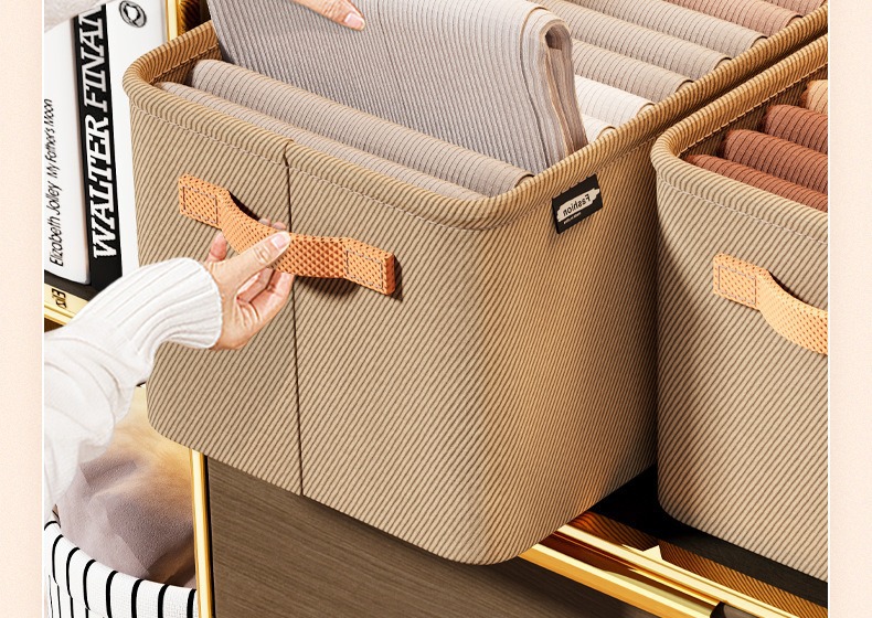 Verdickter Stoff-Aufbewahrungsbox für Kleidung, Aufbewahrungskorb aus Stoff, Kleidungs- und Hosenlagerbox, Aufbewahrungsbox für Schrank, Heimgebrauch und Schlafsal