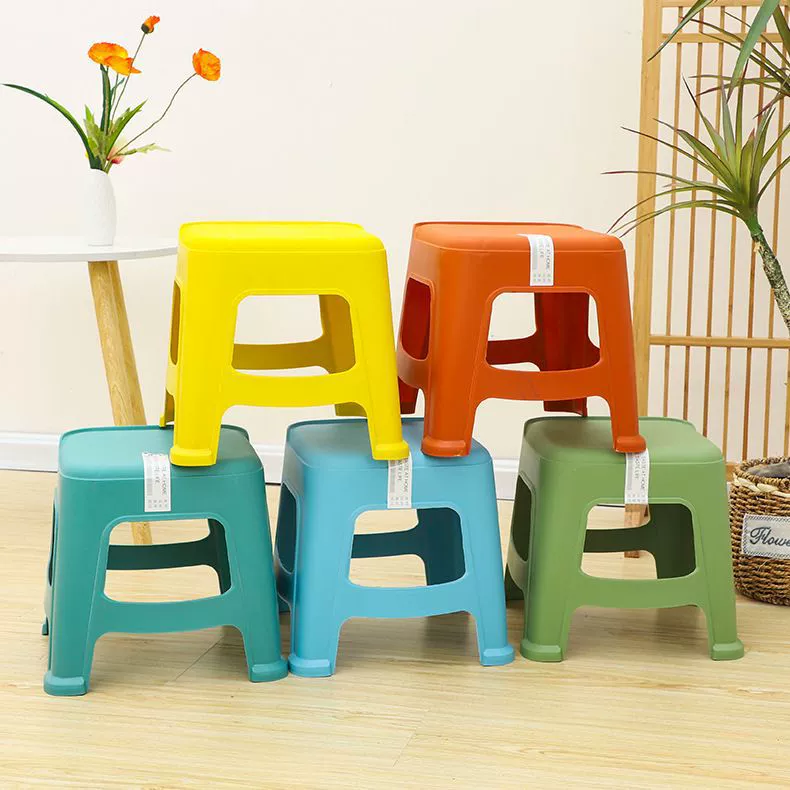 Пластиковые табуреты оптом для домашнего использования, модные и удобные для хранения табуреты для конференций, детские табуреты для хранения, семейные квадратные табуреты «ласточкин хвост»