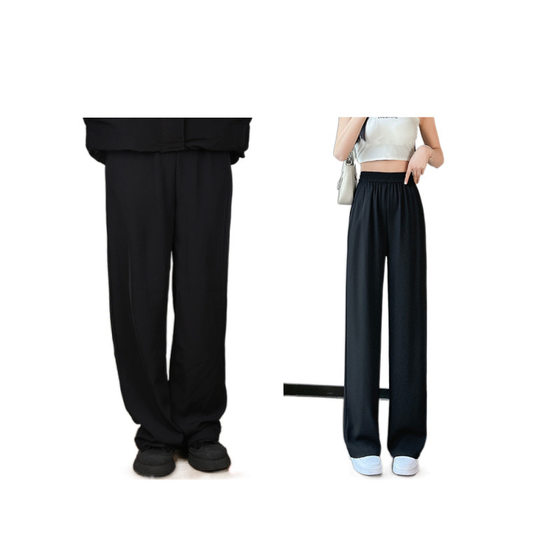 Women's Spring and Summer Thin 2025 New Casual High Waist Dosing Black Straight Small Narrow Wide Leg Pants