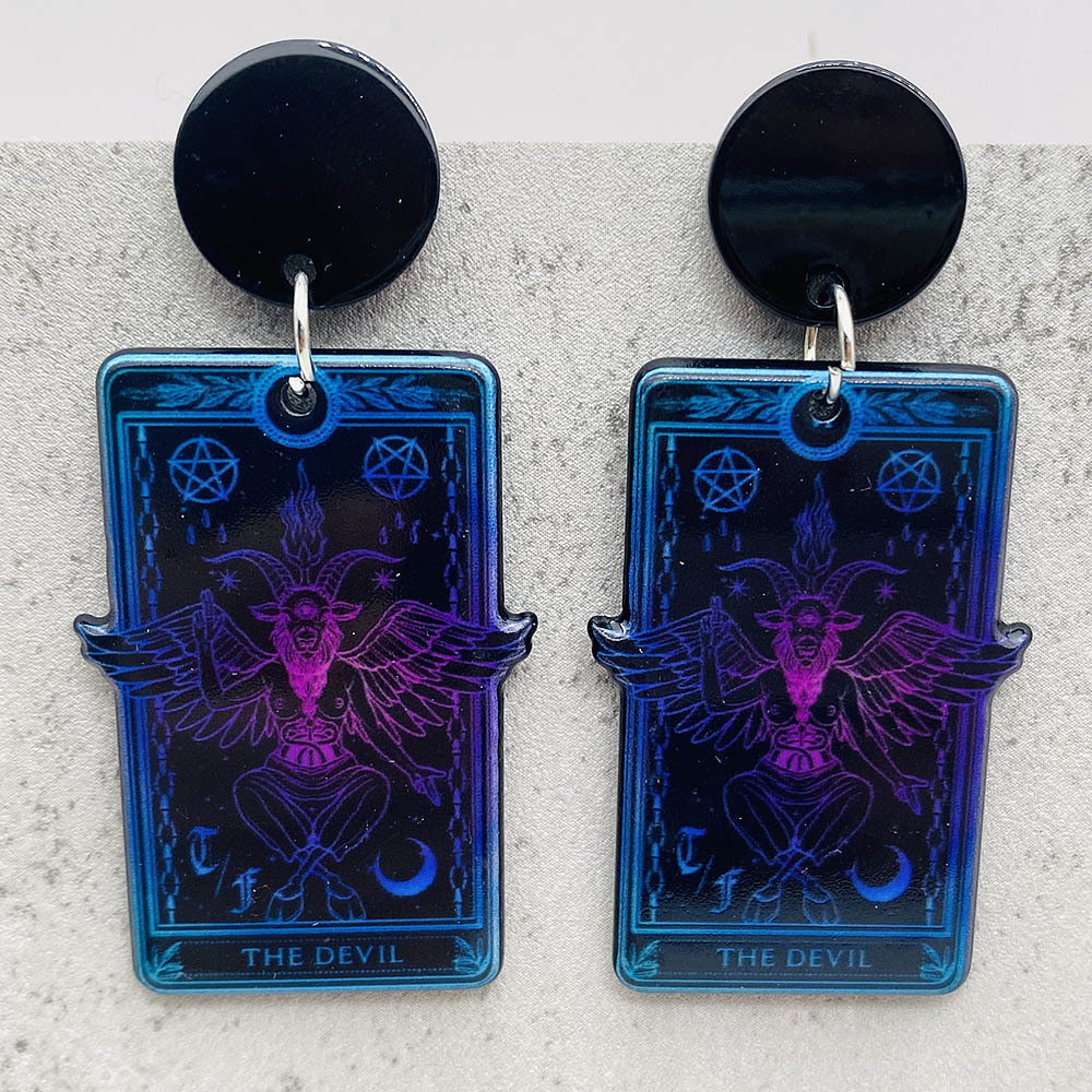 Street Occasion Acrylic Material Halloween Festival 1 Pair Funny Cartoon Character Skull Arylic Drop Earrings