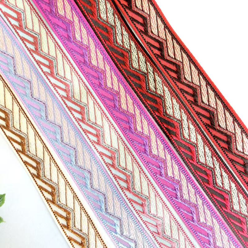 1.5cm Wide Jacquard Ethnic Style Clothing Lace Trim for Shoes, Hats, and Backpack Accessories, in Stock, 2026 New Model