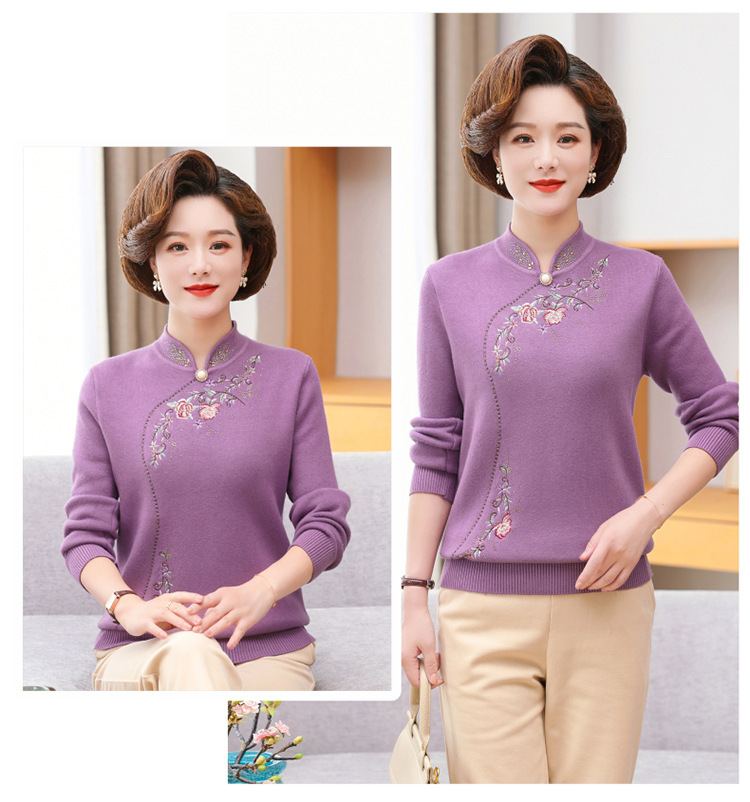 E5959 670K ÁO LEN NỮ TAIRYA ÁO LEN MÙA XUÂN THU ĐÔNG TRUNG NIÊN DÀY ẤM THỜI TRANG NỮ G02 SẢN PHẨM MỚI