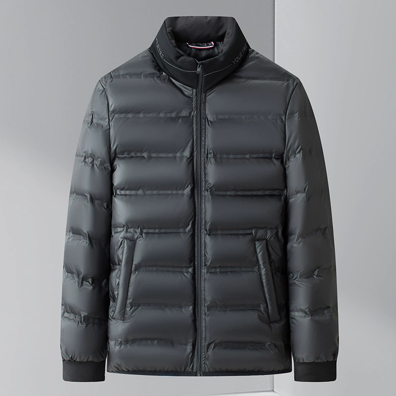 Demi-season down jacket, hoody with hood, keep warm velvet liner for leisure, goose down