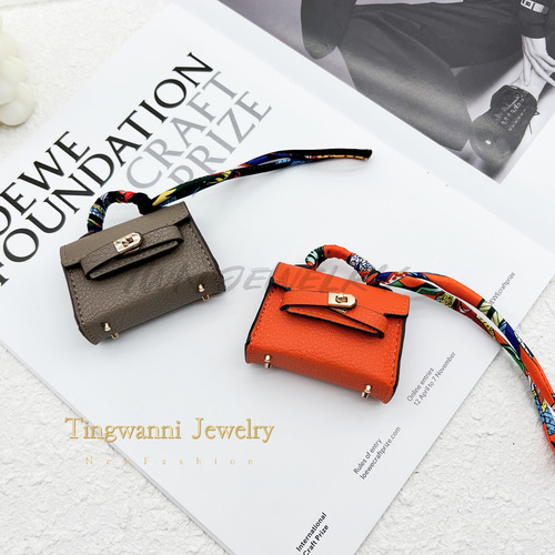 Mini Kelly Bag Charm Car Keychain Small Bag Hook Decor Cute Bag Hook Headphone Bag for Women