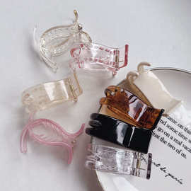 新款树脂韩版简约气质三齿发夹中号抓夹高品质马尾夹发抓时尚发饰