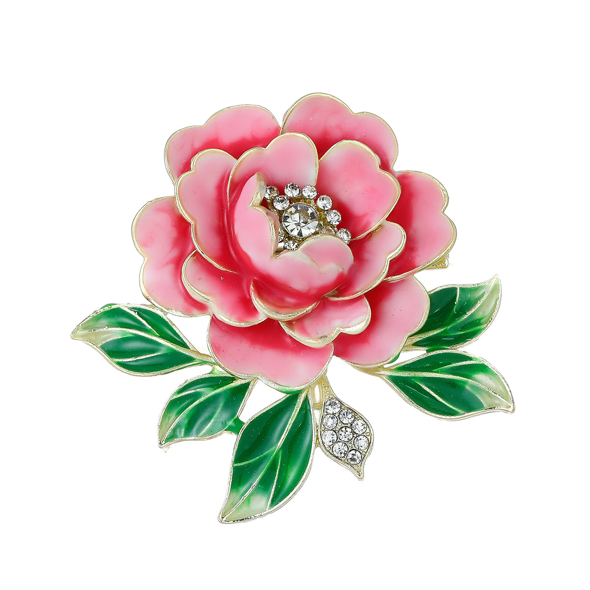 New Chinese-Style Classical Peony Flower Brooch, Exquisite and Elegant, High-End Floral Pin, Light Luxury Qipao Accessory