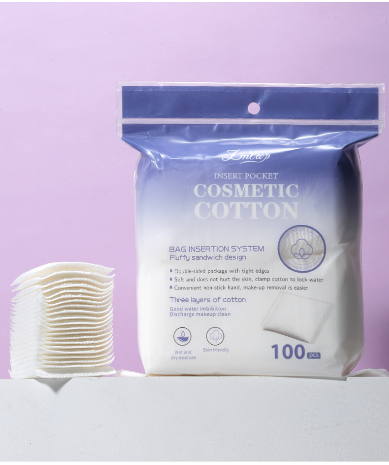 LMLTOP Cross-border Exclusive hand-held makeup pads, 100-piece set, skin-friendly wet compress makeup remover pads SY455 undefined