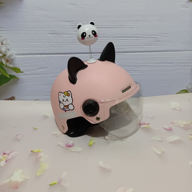 쓰는 고양이 [연분홍과 흰색의 짧은 + 검은 고양이 귀 + 흰곰]