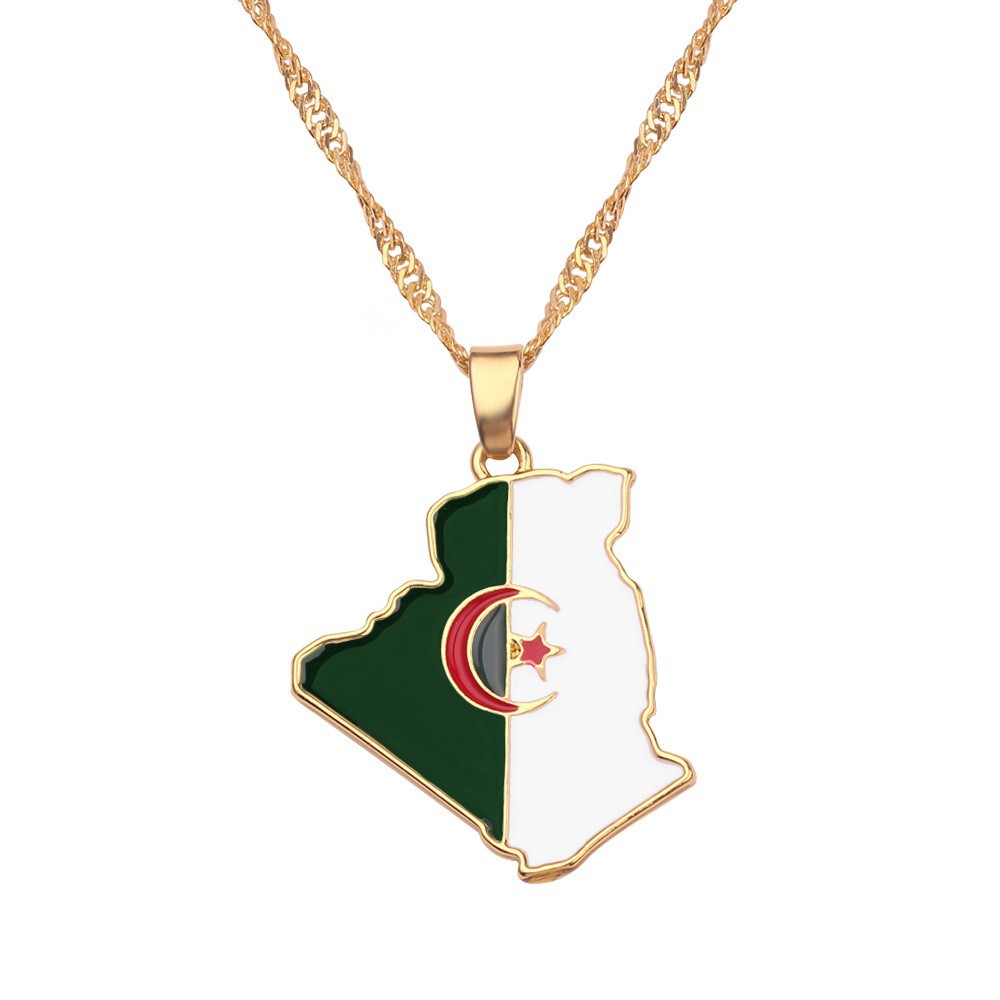 Kettingen Creatieve Wereldkaart Vlag Ketting Hanger_voghion.com