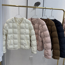 2025冬季新款时尚休闲圆领长袖羽绒服宽松显瘦百搭保暖轻薄外套女