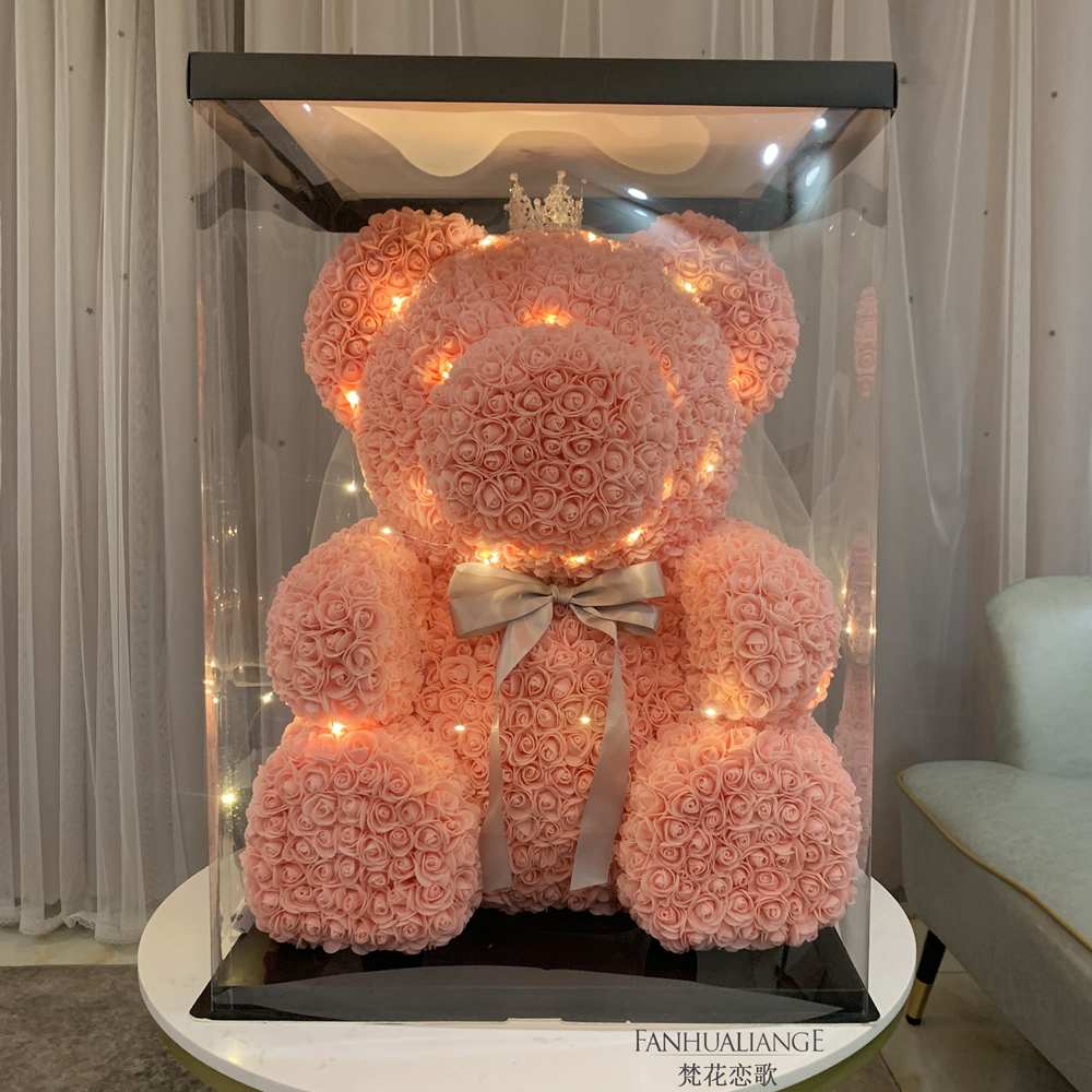 Unicornio flor inmortal rosa ramo caja de regalo de regalo para el día de San Valentín para la novia esposa y amiga