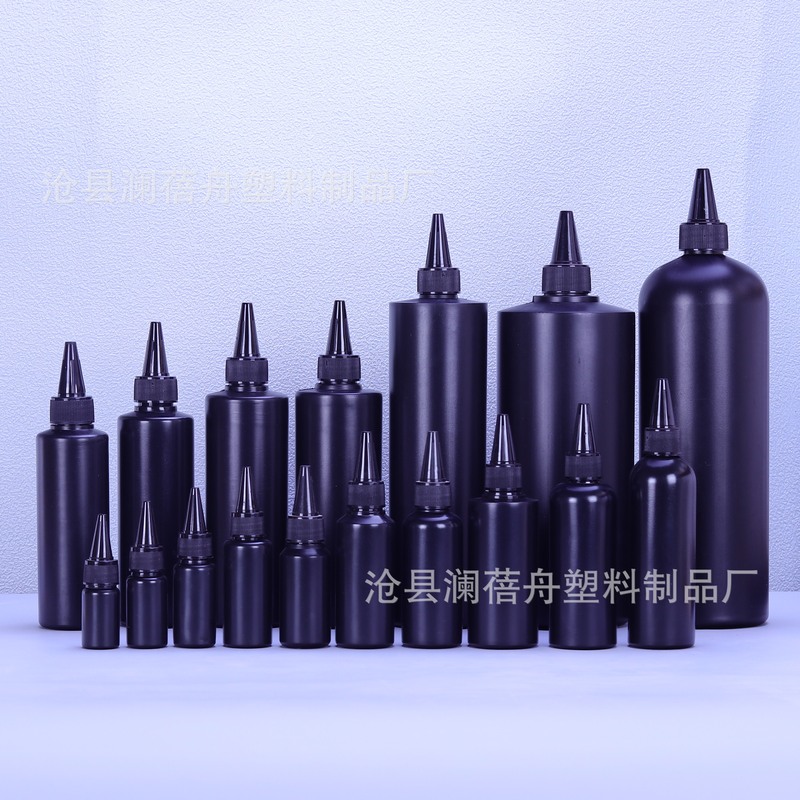 Nail art uv plastic bottle shadowless plastic bottle HDPE black plastic bottle dark plastic bottle pointed nose cap squeeze plastic bottle