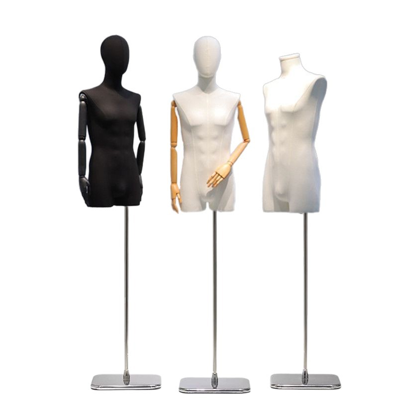 Modelo masculino coreano prop tienda de ropa de hombre medio cuerpo tienda de ropa de hombre muñeca estante de exhibición de ventanas estante de modelo de traje