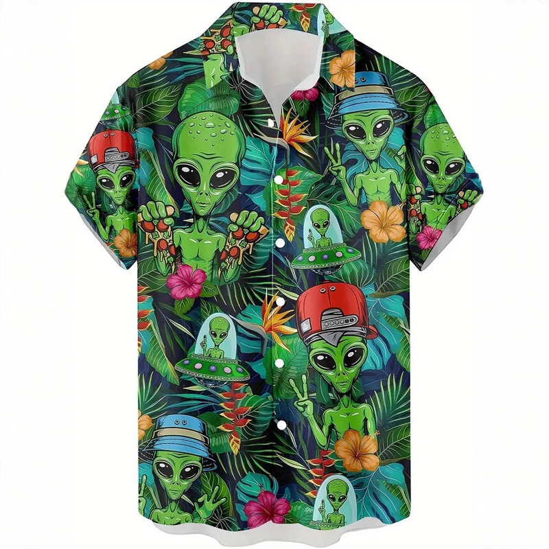 Cross-border Amazon Shrimp Independent Station TK Best Selling Explosions 3D Printed Men's Hawaiian Shirt
